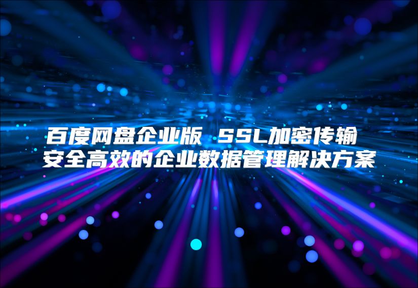 百度網盤企業版 SSL加密傳輸 安全高效的企業數據管理解決方案