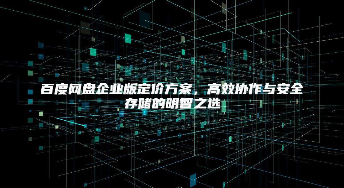 百度網盤企業版定價方案，高效協作與安全存儲的明智之選